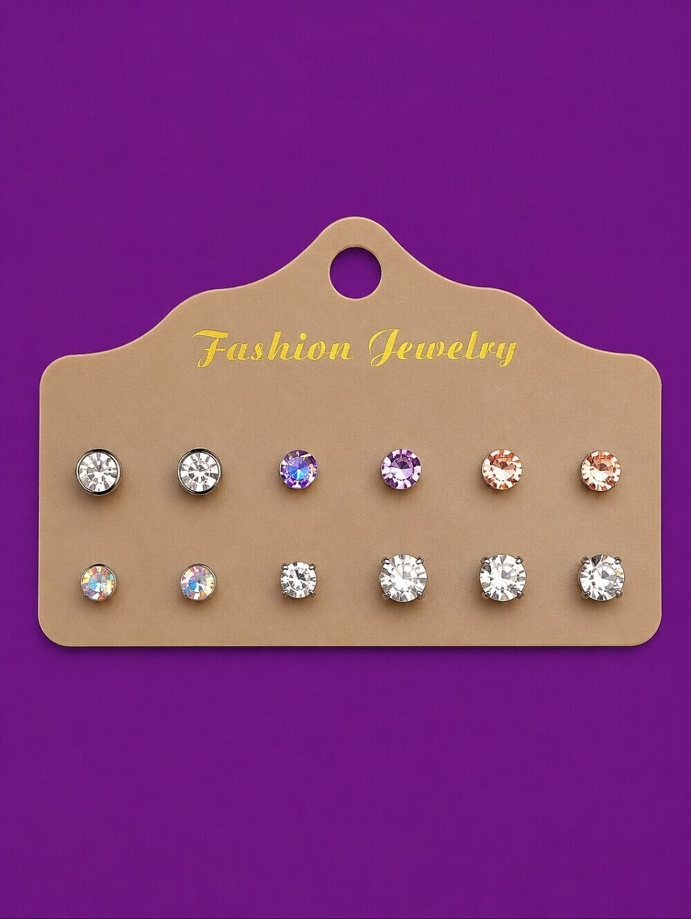 3/$30 Four Pair and Four Single Rhinestone Stud Earrings